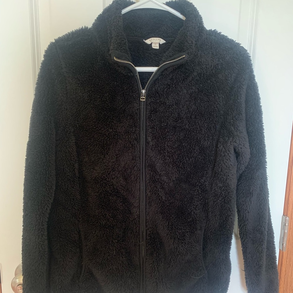 Fuzzy zipup sweater